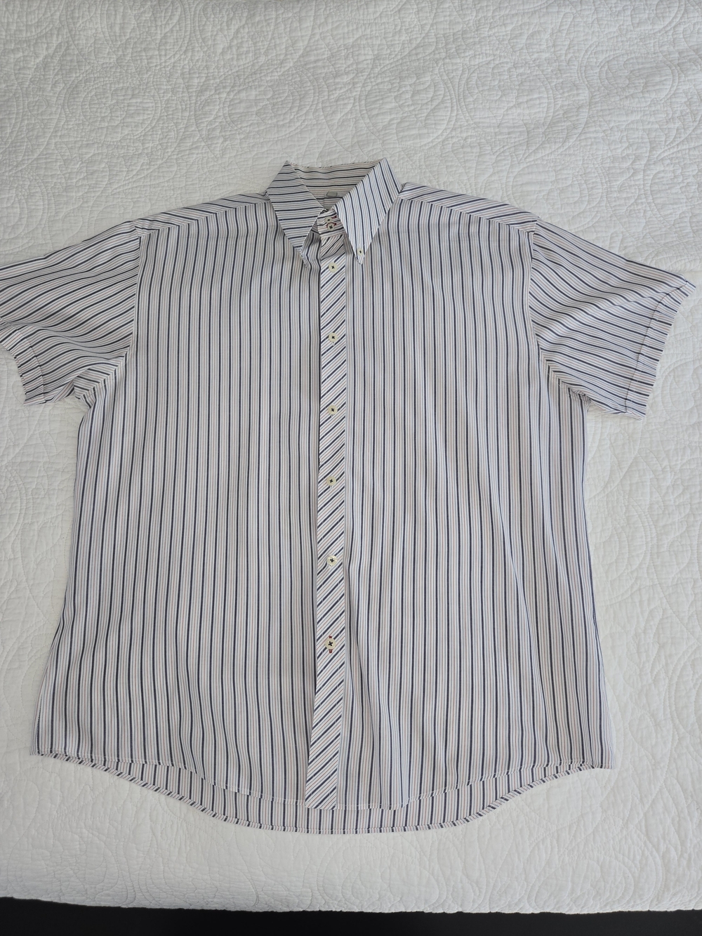Ben Sherman XL Short Sleeve Button Down Shirt Modern Casual Stripes
